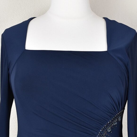 Adrianna Papell Square Neck Bead Embellished Formal Dress - Picture 2 of 9